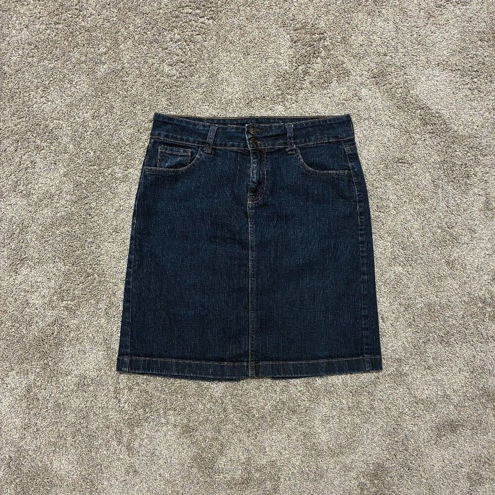 Old Navy Y2K Denim Mini Skirt Size 8 Dark Wash Preppy Indie Streetwear 2000’s